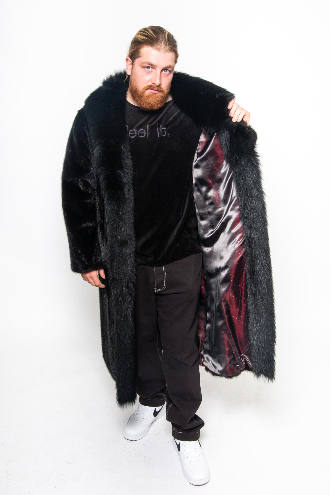 Mink Coat with Fox Collar men's Starlight Furs 