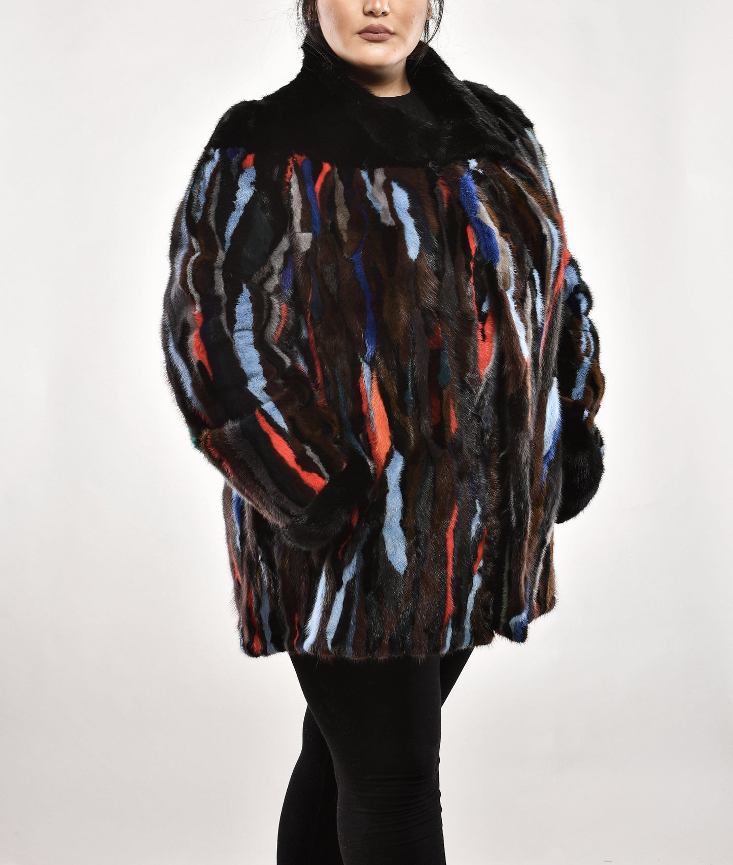 Multi-Tone Mink with a Yoke European Style Jackets Starlight Furs 