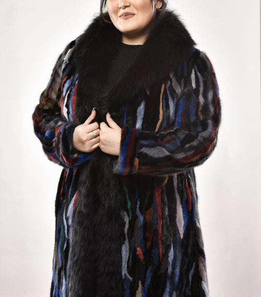 Multi Tones Mink with Fox Trim Coats Starlight Furs 