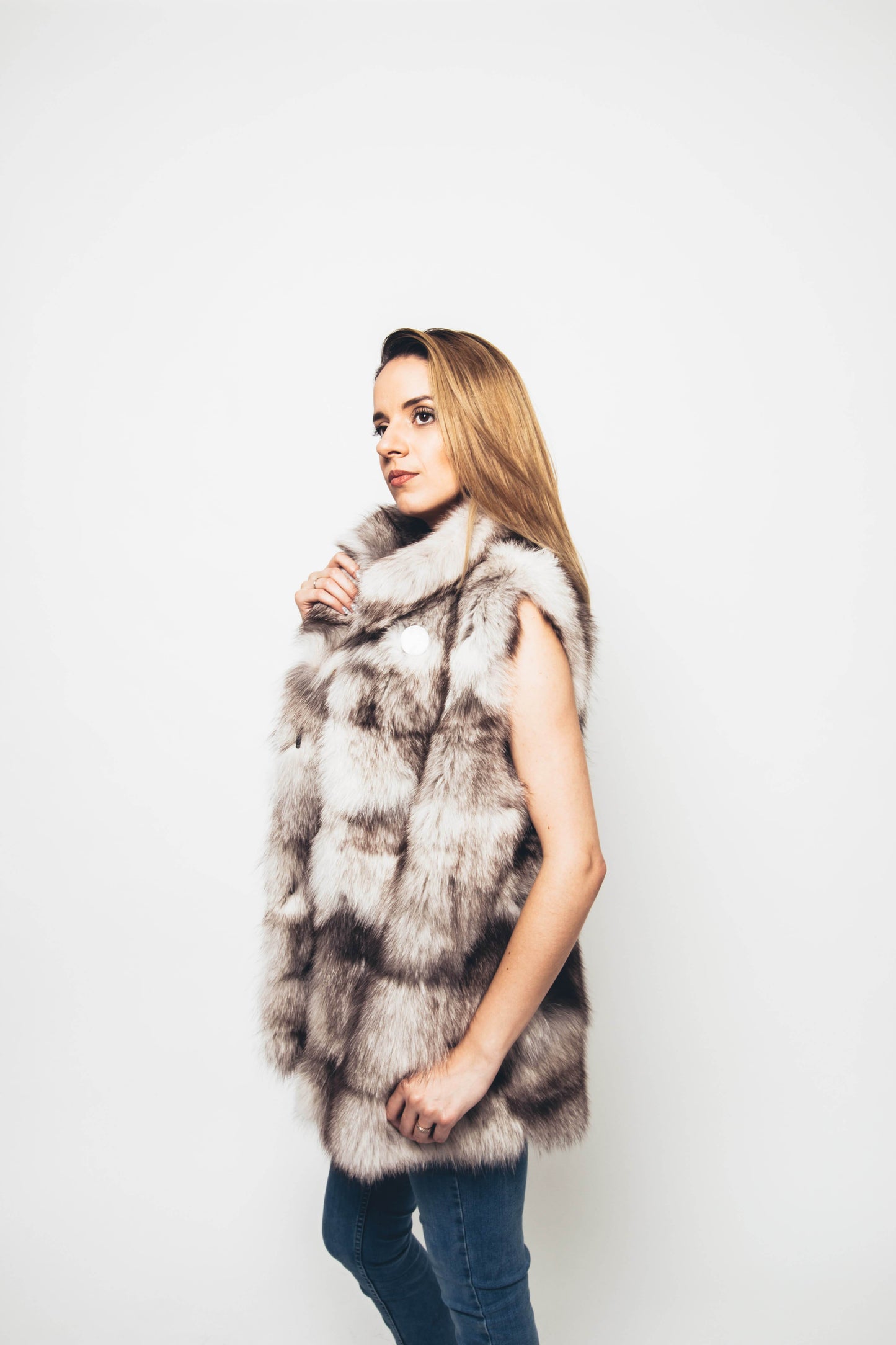 Natural Fox Vest Vests Starlight Furs 
