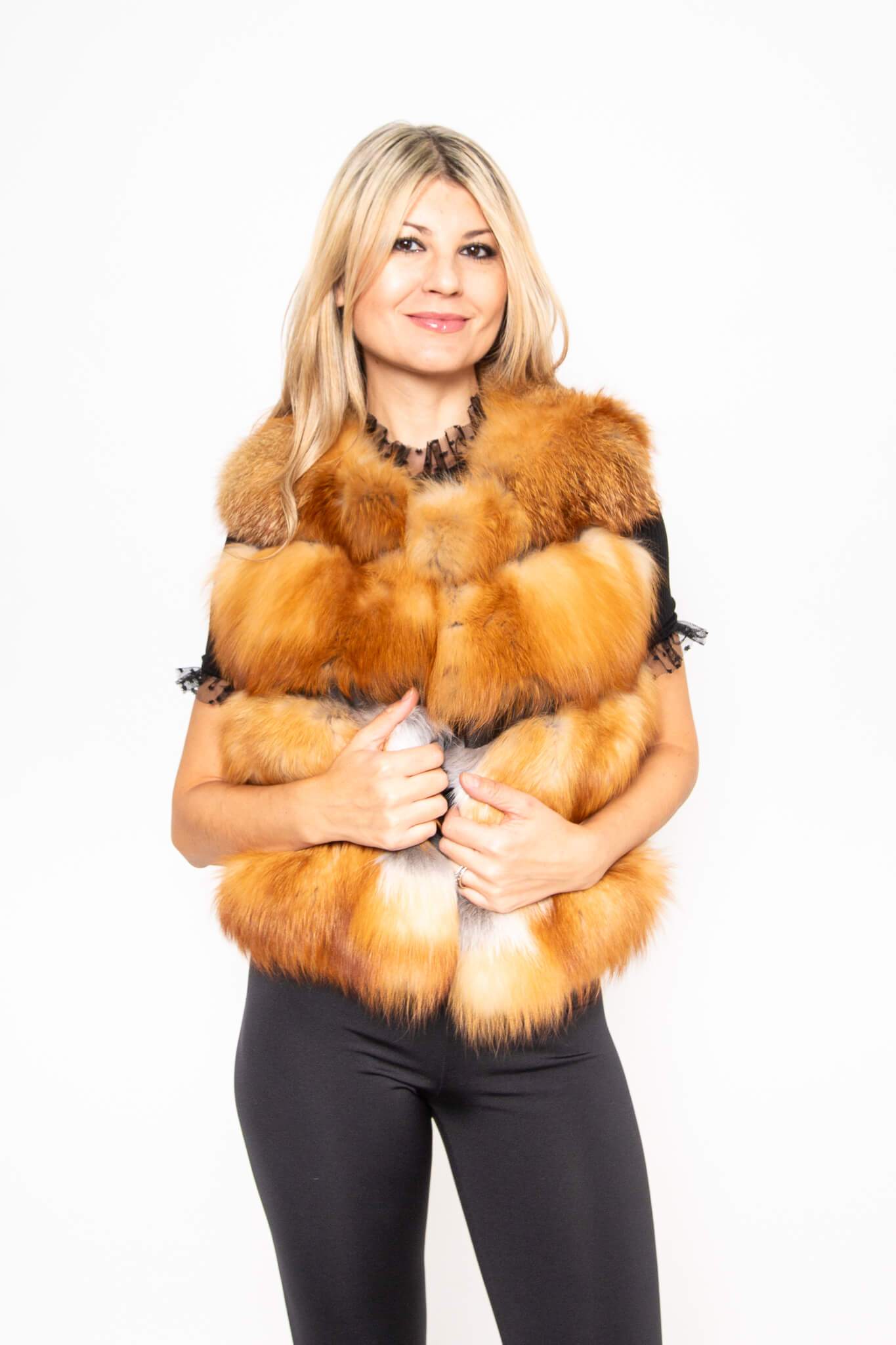 Natural Red Fox Vest Vests Starlight Furs 