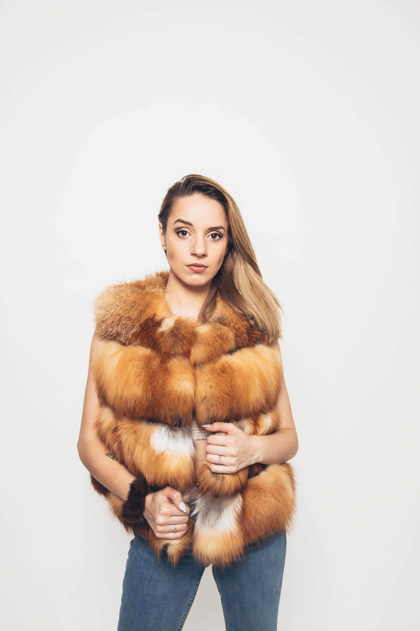 Natural Red Fox Vest Vests Starlight Furs 