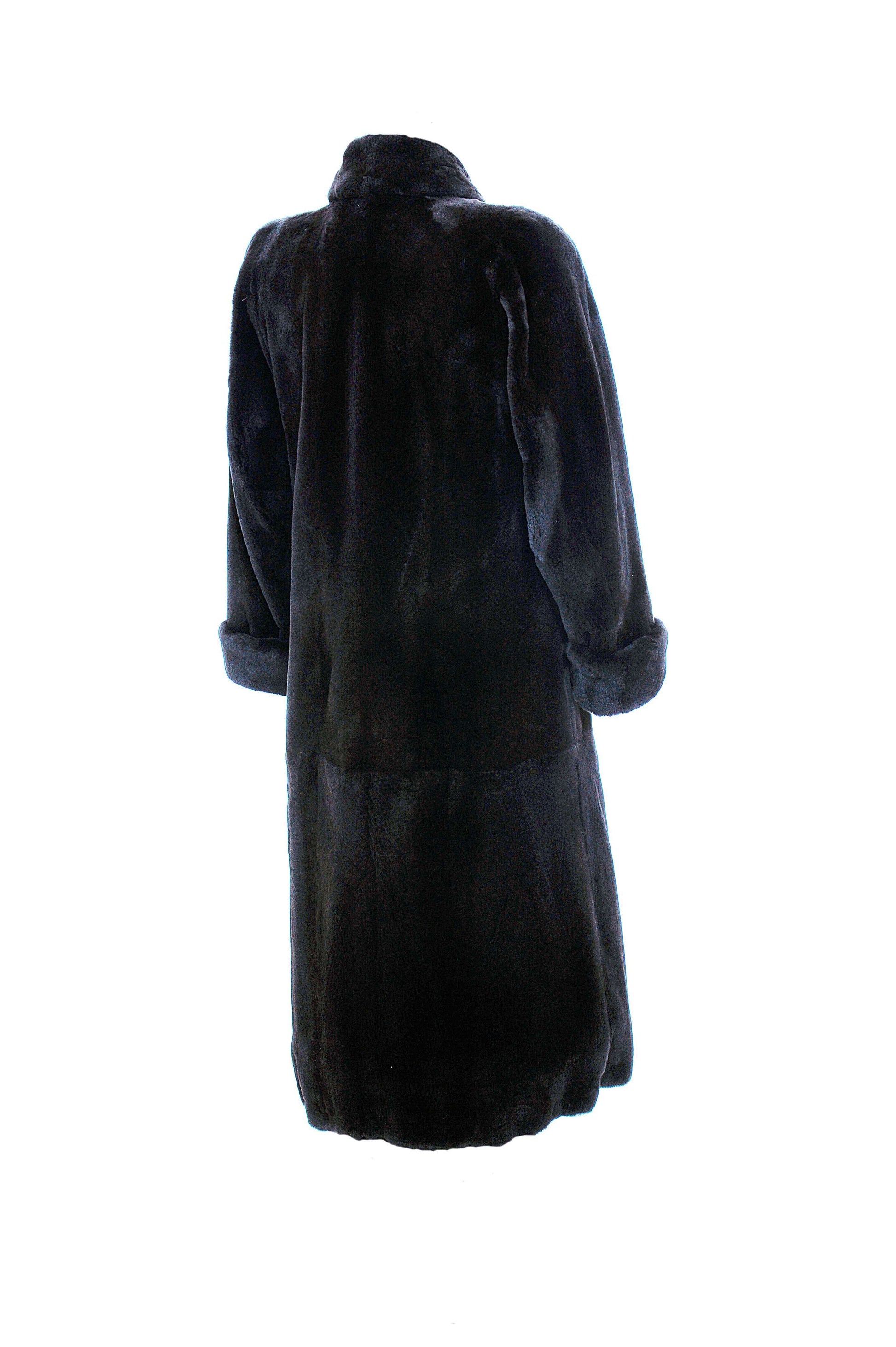 Pre Owned Black Sheared Mink Fur Coat Starlight Furs 