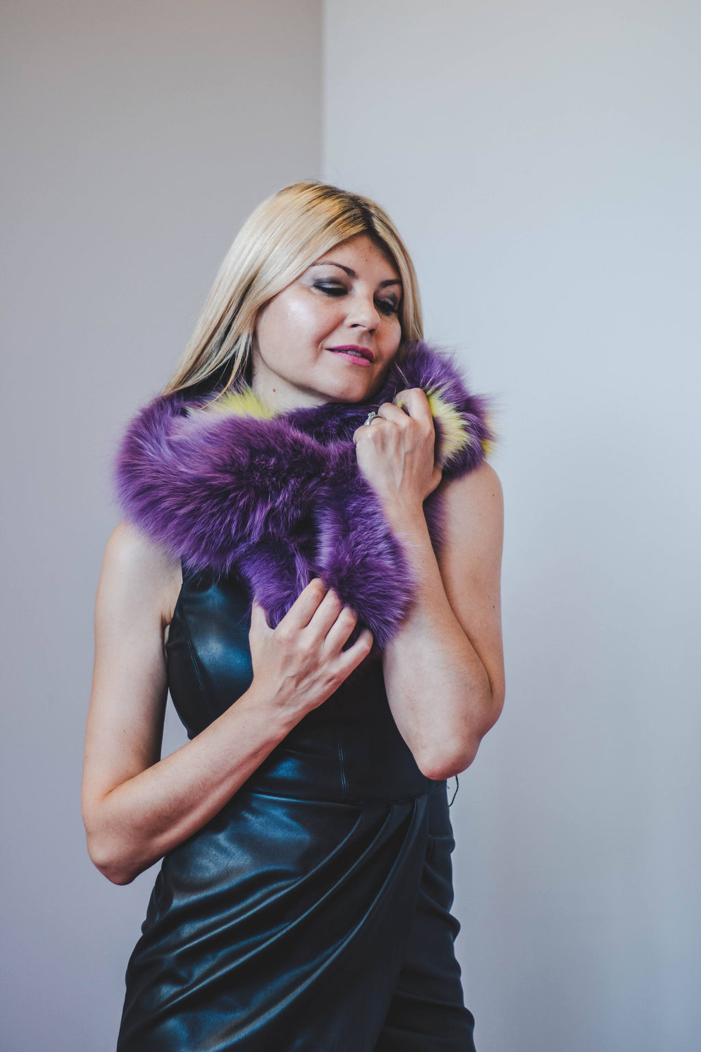 Purple Infinity Scarf Fox Accessories Starlight Furs 