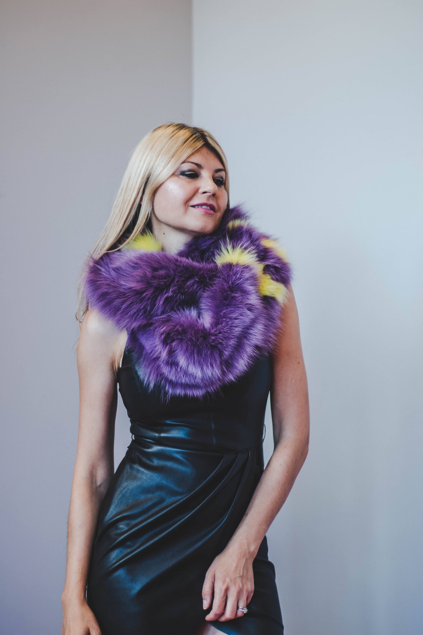 Purple Infinity Scarf Fox Accessories Starlight Furs 