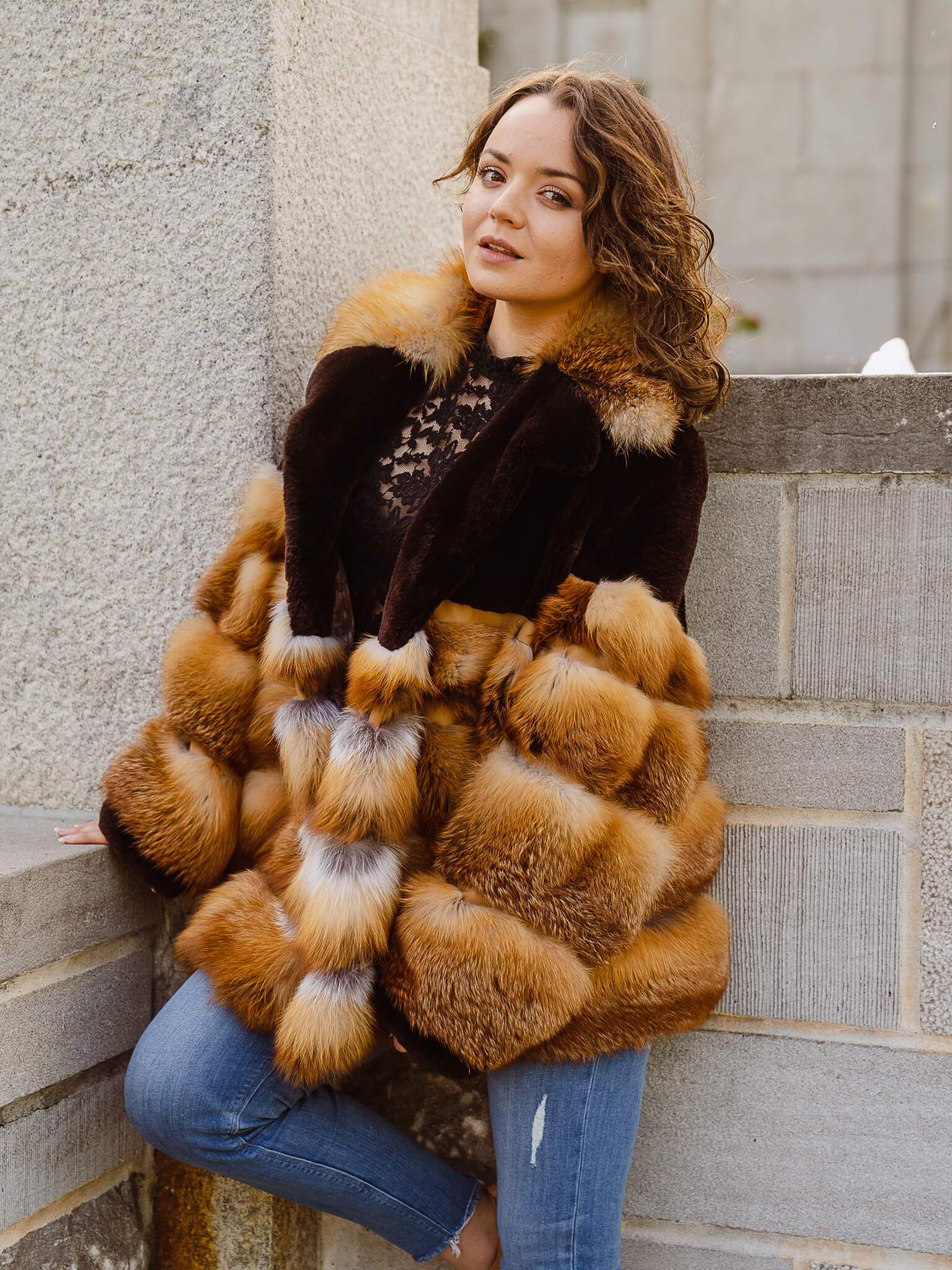 Red Fox Jacket With Beaver Jackets Starlight Furs 