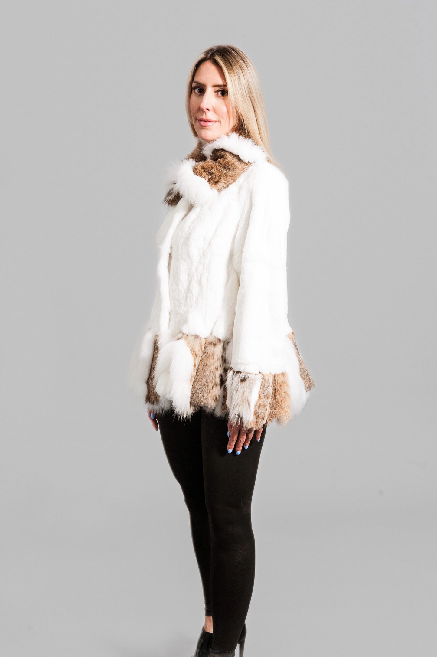 Sheared Beaver Jacket with Canadian Lynx Trim - Only Sold in Canada Starlight Furs 