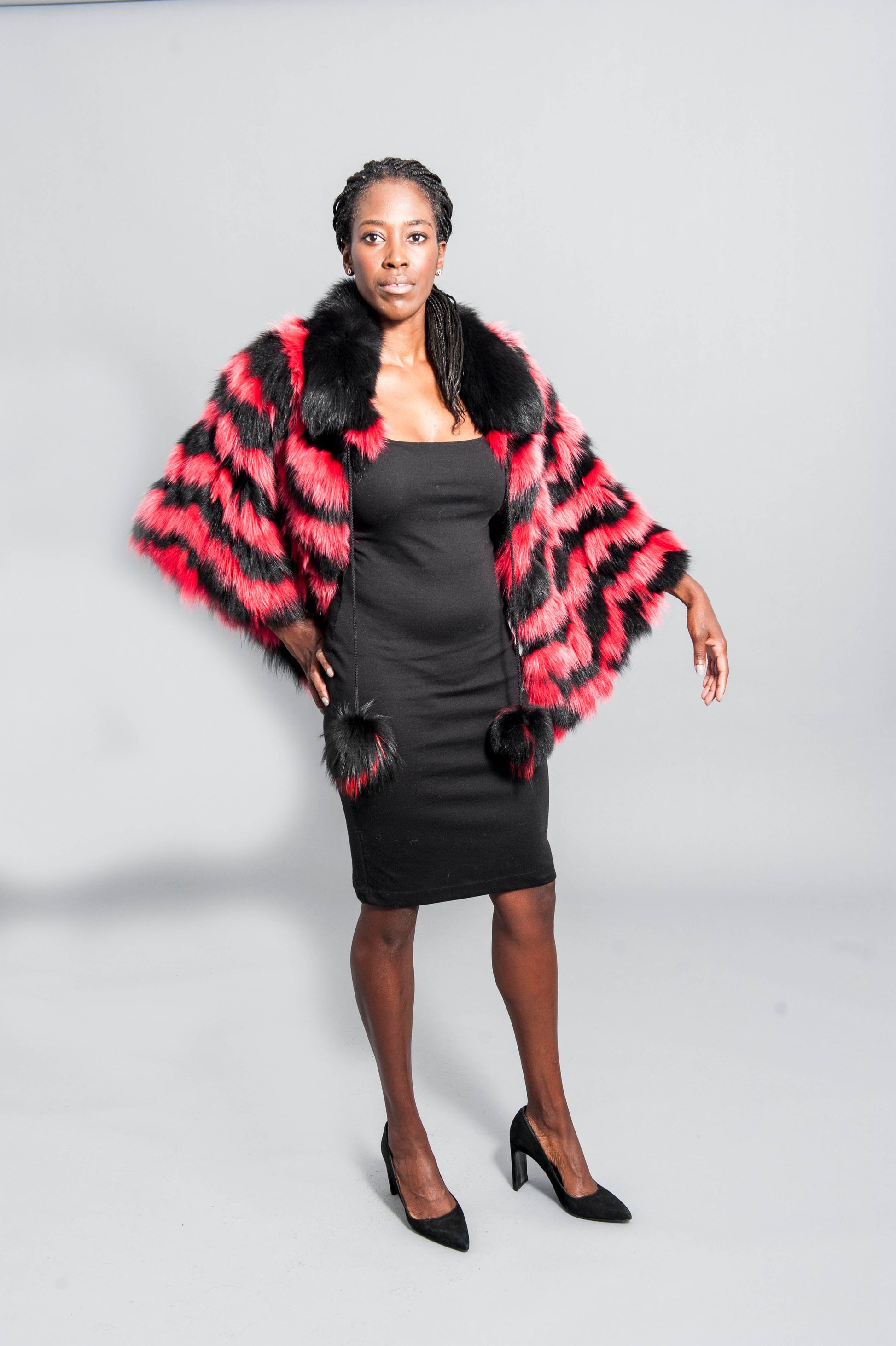 Short Two Tones Fox Cape Starlight Furs 