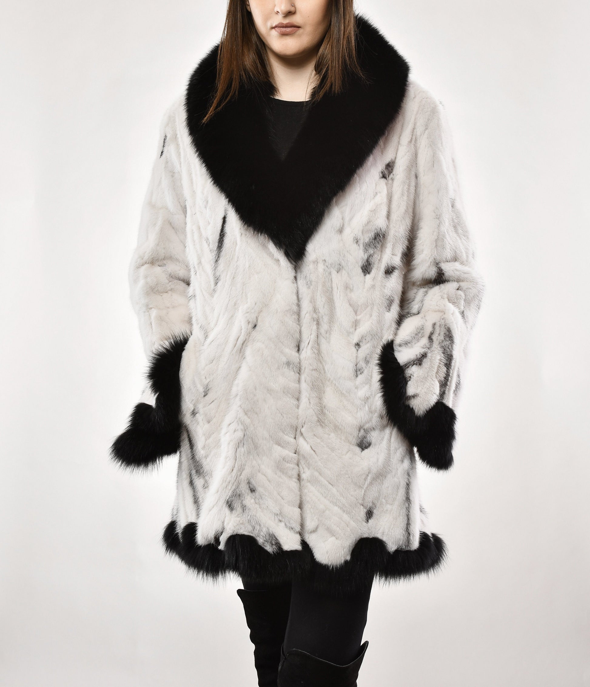 White Mink Scalloped Jacket Jackets Starlight Furs 